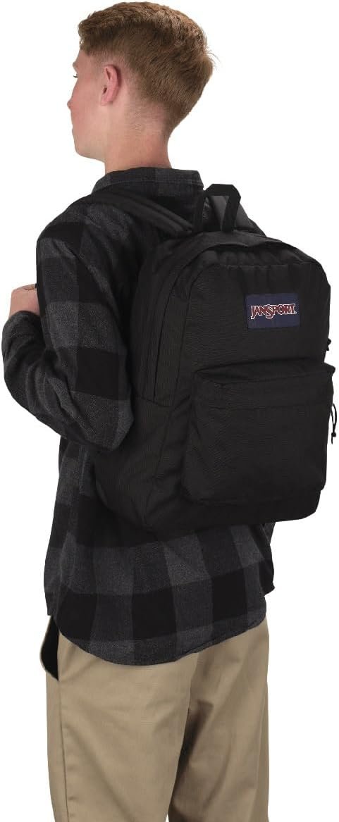 JanSport SuperBreak One Backpacks - Durable, Lightweight Bookbag with 1 Main Compartment, Front Utility Pocket with Built-in Organizer - Premium Backpack, Black - Image 4