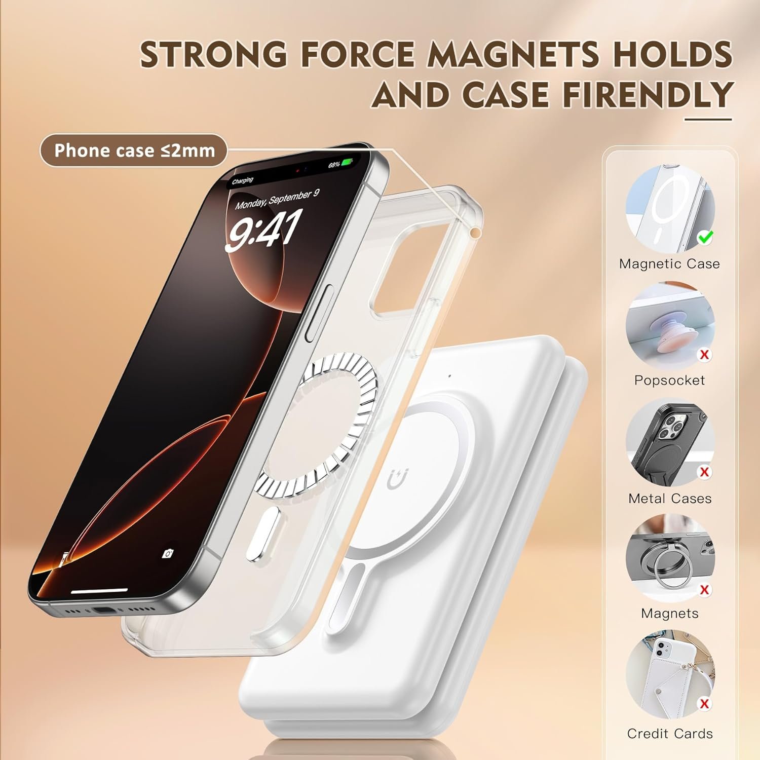 Magnetic Wireless Charger for iPhone: 3 in 1 Travel Charging Station for Apple Devices for iPhone 17 Air 16 15 14 13 12 Pro Max Plus - Foldable Charging Pad for Apple Watch Series & Airpods 4 3 2 Pro - Image 4