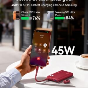 INIU Portable Charger, Ultra Slim 10000mAh 45W PD Power Bank, Fast Charging Mini...