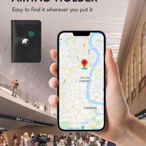 ALLIVE Passport Holder for Travel, Genuine Leather Passport Holder with Airtag Women Men,Passport Cover Wallet Travel Must Haves Airport Essentials,Travel Gifts Black