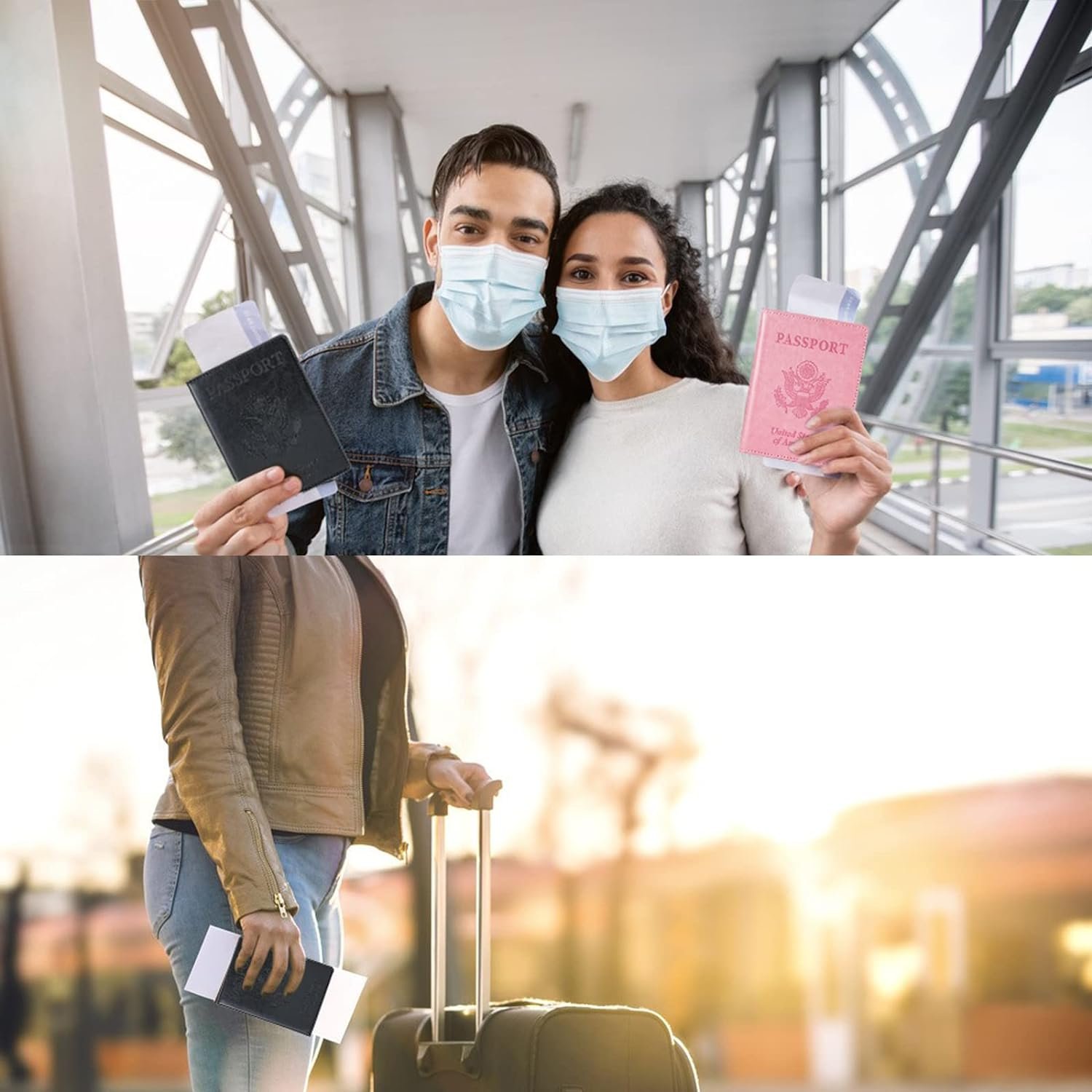 2 Pcs Passport holders,Ultra Slim passport wallet,PU Leather Passport Cover for Women and Men - Image 6