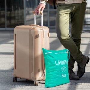 2 Pcs Large Travel Laundry Bags – Waterproof Wet/Dry, Washable, Drawstring...