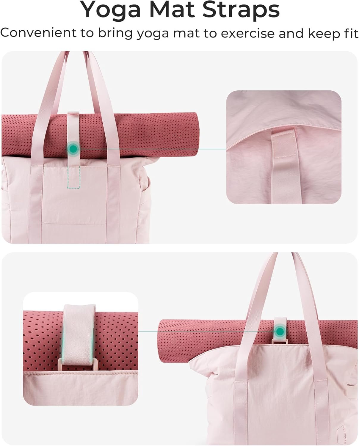 BAGSMART Tote Bag for Women, Tote Bag with Zipper Work Tote with Compartments Nurse Shoulder Hanbag for Travel, Gym - Image 5