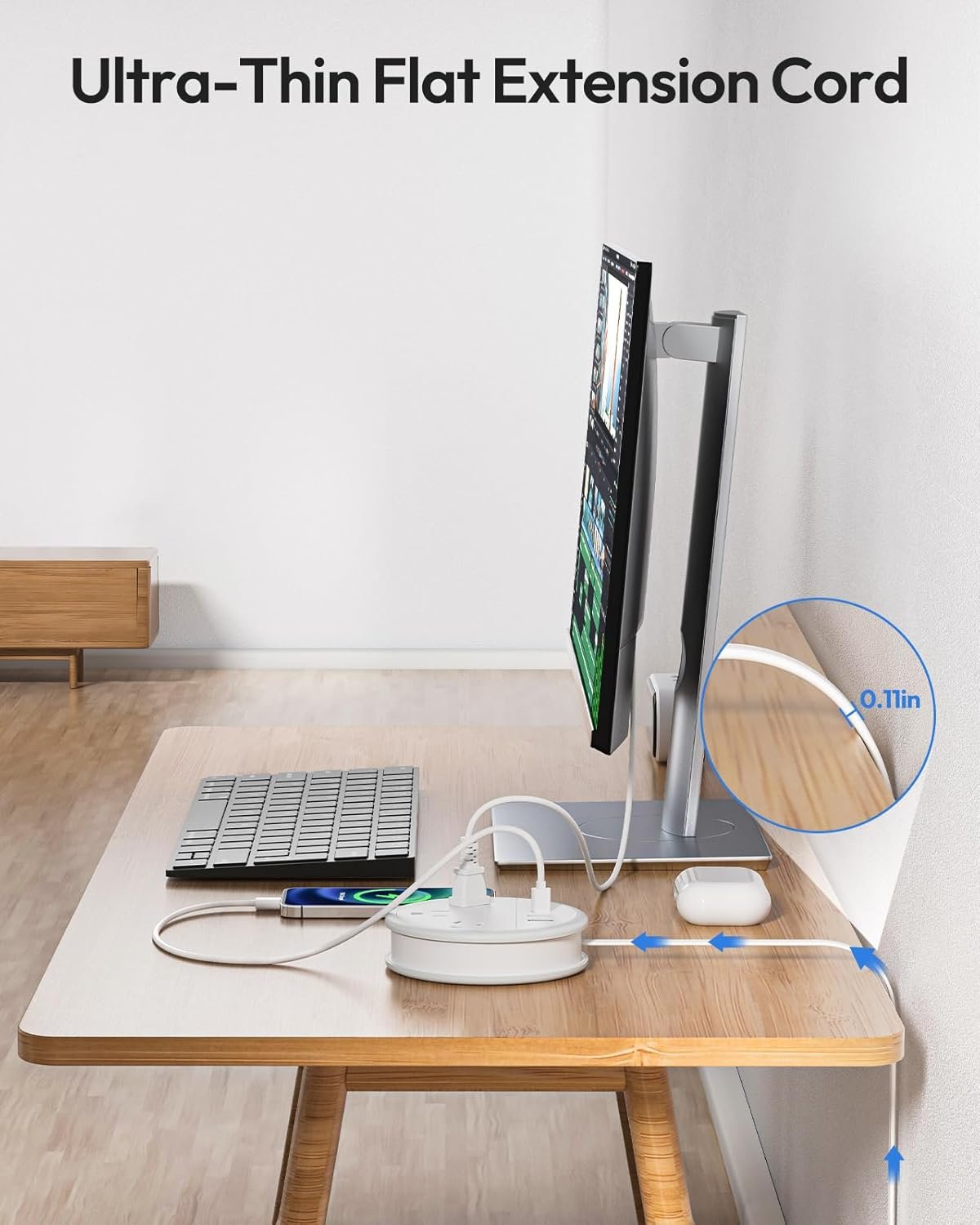 NTONPOWER Travel Power Strip, Travel Essentials, Cruise Essentials 3 Outlets 4 USB Ports(2 USB C), 4FT Wrapped Around Extension Cord for Travel Cruise Ship Beach Vacation Essentials White - Image 7