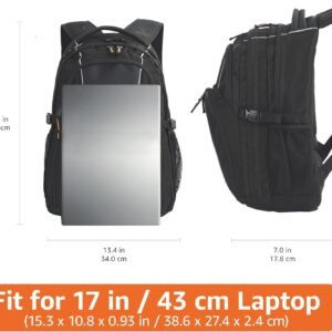 Amazon Basics Laptop Backpack Fits Up to 17-Inch Laptops, Black