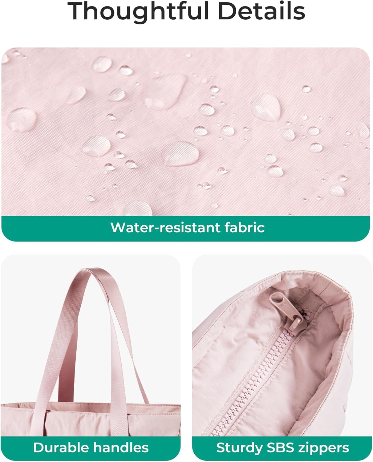 BAGSMART Tote Bag for Women, Tote Bag with Zipper Work Tote with Compartments Nurse Shoulder Hanbag for Travel, Gym - Image 6