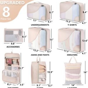 10 Set/8 Set Packing Cubes for Travel, Gifts for Women Mom,Anti-Tearing Suitcase...
