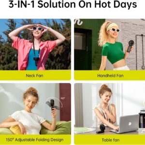 JISULIFE Handheld Fan Life7 – Ultimate Flexibility: High-Power Motor, LED Disp...