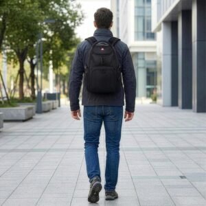 SwissGear 1900 Scansmart Mini/Slim Version, Fits Most 13 Inch Laptops and Tablets, TSA Friendly Backpack, Black