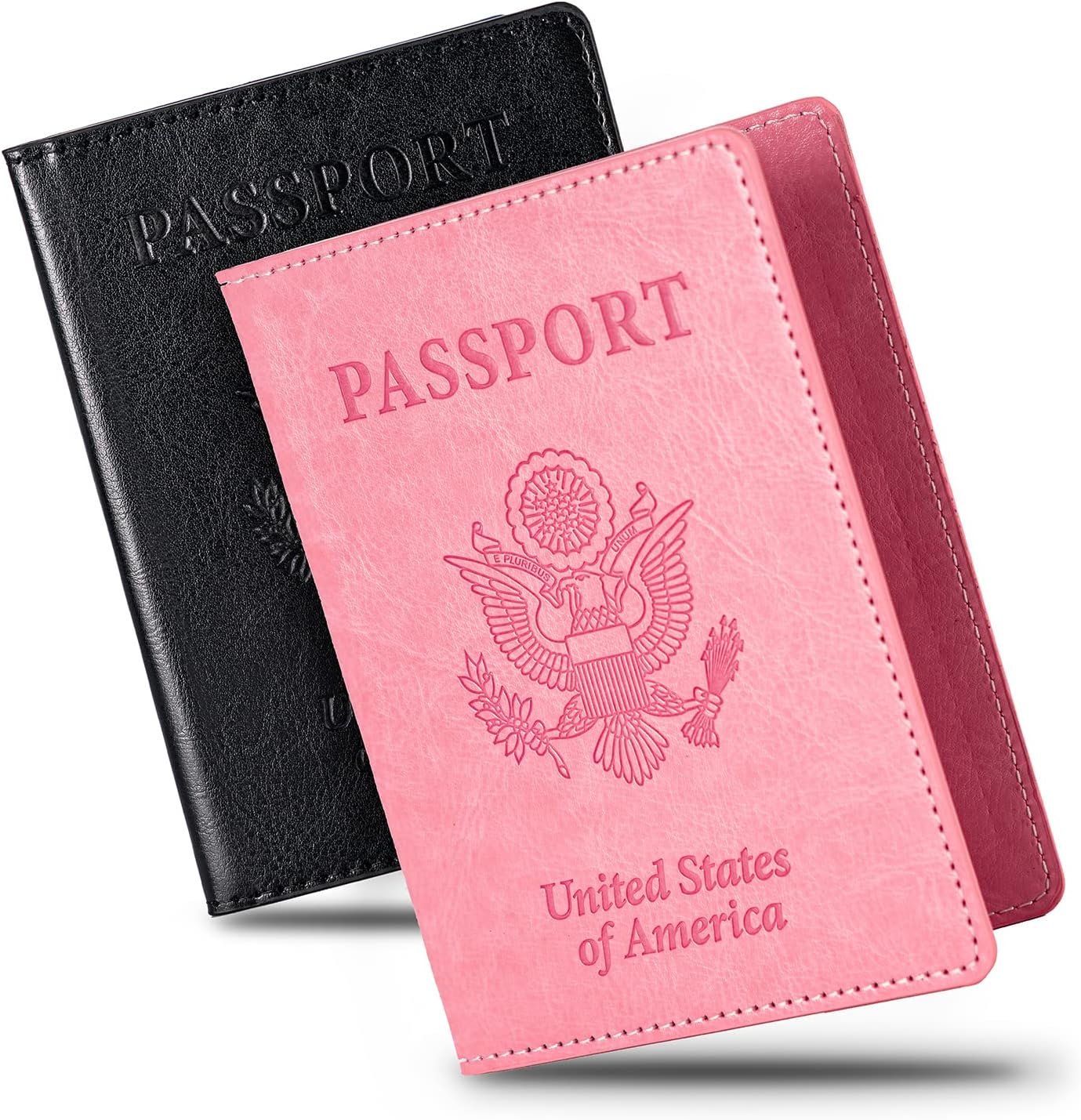 2 Pcs Passport holders,Ultra Slim passport wallet,PU Leather Passport Cover for Women and Men
