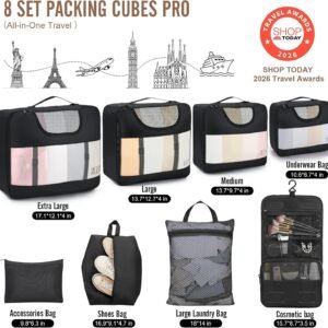 Veken 10 Set/8 Set Packing Cubes for Travel Essentials, Suitcase Organizer Bags ...