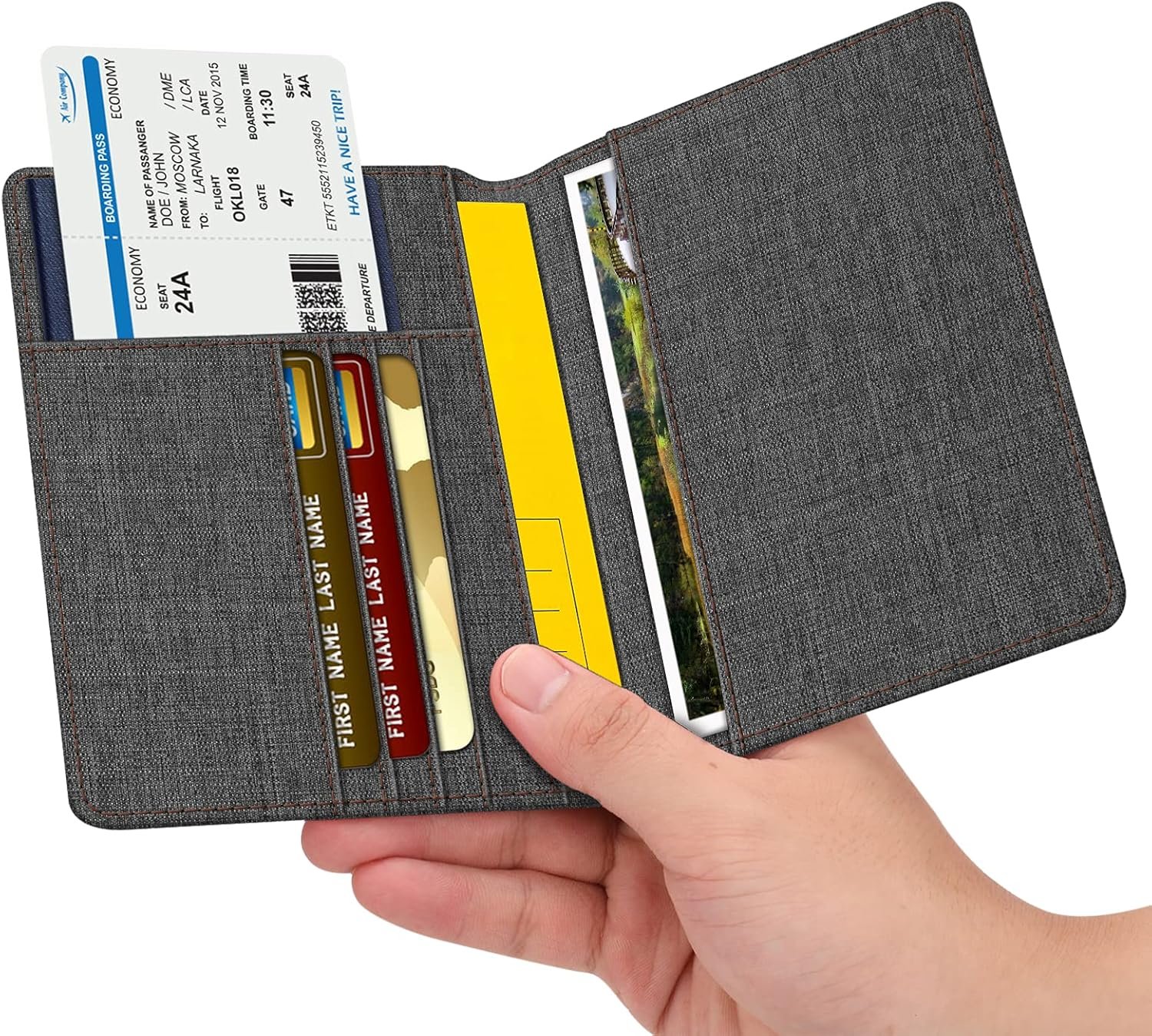 FINTIE Passport Holder, Slim Travel Wallet RFID Blocking Card Case Cover Passport Cover Protector Essentials with Credit Card Slots for Women/Men | Slim, RFID Blocking, Card Case Cover, Essentials, Credit Card Slots - Image 2