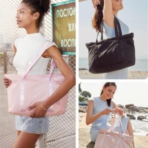 BAGSMART Tote Bag for Women, Tote Bag with Zipper Work Tote with Compartments Nurse Shoulder Hanbag for Travel, Gym