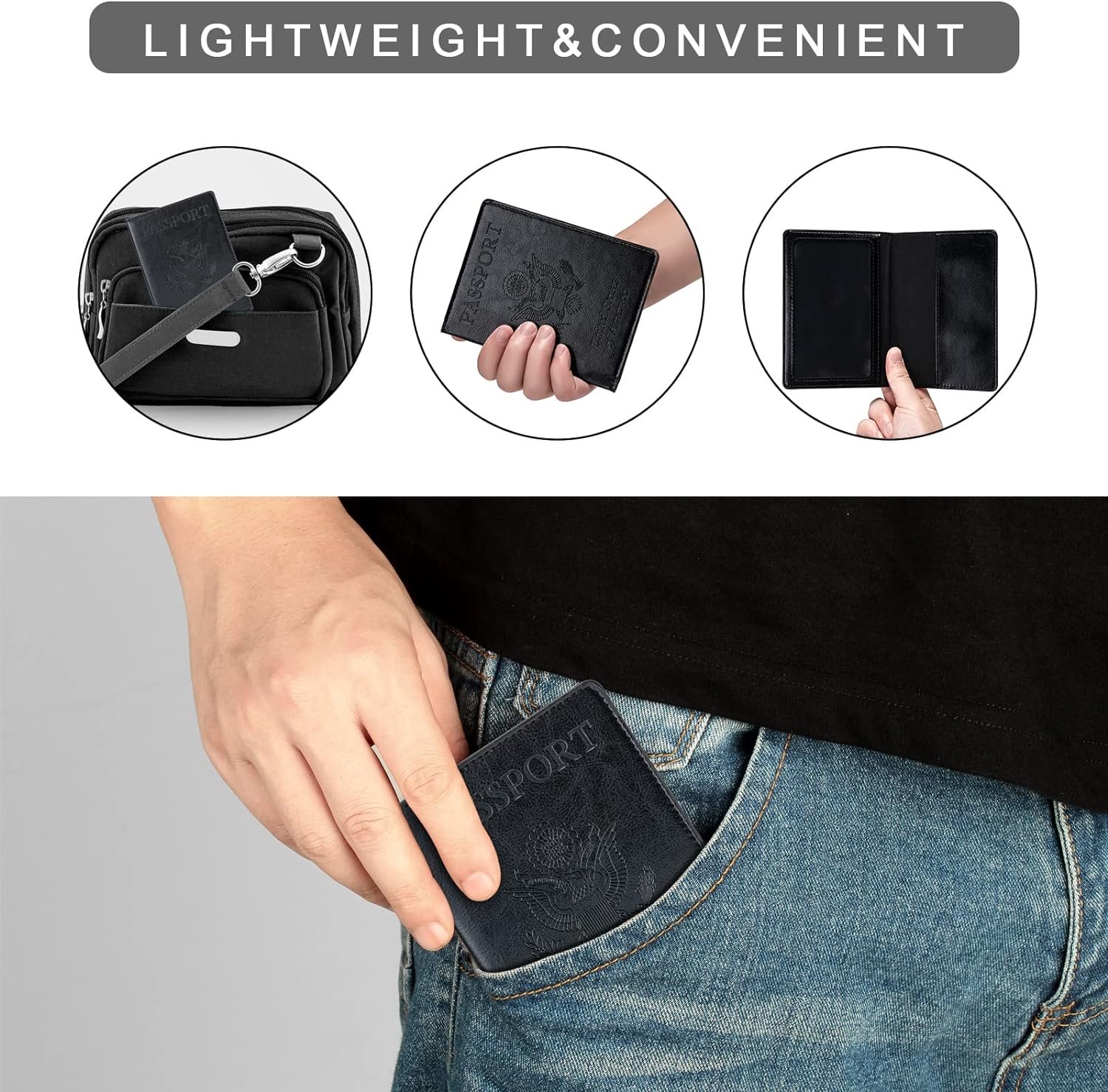 2 Pcs Passport holders,Ultra Slim passport wallet,PU Leather Passport Cover for Women and Men - Image 5