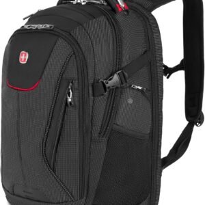 SwissGear Travel Tech Elite Laptop Backpack – Fits Laptops up to 16” – ScanSmart TSA-Friendly Backpack with USB Port, Shoe Compartment & Organizer Pockets – Black Dot