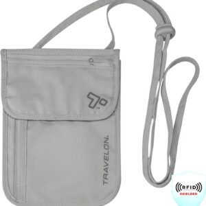 Travelon Rfid Blocking Undergarment Neck Pouch Travel Wallet, Gray, One Size