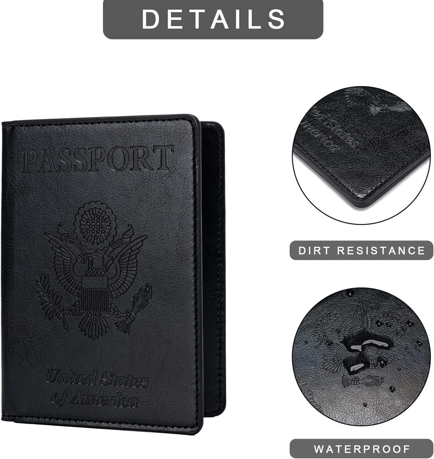 2 Pcs Passport holders,Ultra Slim passport wallet,PU Leather Passport Cover for Women and Men - Image 4