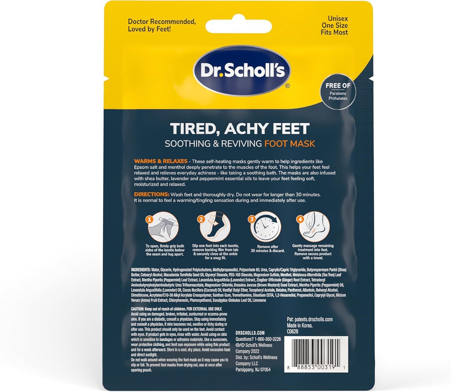 Dr. Scholl's® Tired, Achy Feet Soothing & Reviving Foot Mask, 3 Pair, Warming Booties - Image 7
