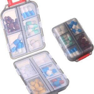 1Pack Travel Pill Organizer – 10 Compartments Pill Case, Compact and Porta...