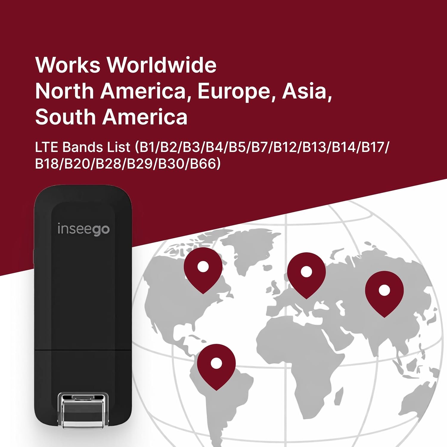 Inseego USB8 Global USB Modem – Portable Unlocked Mobile 4G LTE Modem, High-Speed LTE Performance up to 480 Mbps, for Business Travelers and First Responders - Image 3