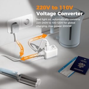 TESSAN 220 to 110 Voltage Converter US to Europe, Internatio...