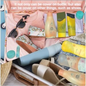 Silicone Bottle Covers Travel Essentials for Women Men, Beach Vacation Essentials, Travel Size Toiletries Accessories, Cruise Ship Essentials 2025, Must Haves, Leak Proofing