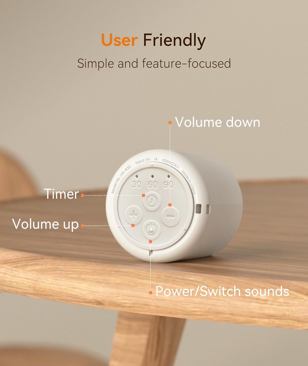 Dreamegg Portable Travel White Noise Machine for Sleep, Features Powerful Battery, Egg-Sized, 16 Nature Sounds, Timer, for Baby Adults Office Privacy Home Gift, Cream - Image 6