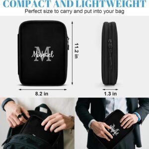 Custom Black Cord Organizer Travel Bag with Name, Personalized Electronics Organizer Travel Case, Customized Tech Accessories Pouch Gifts for Mom Dad Couple Men Women