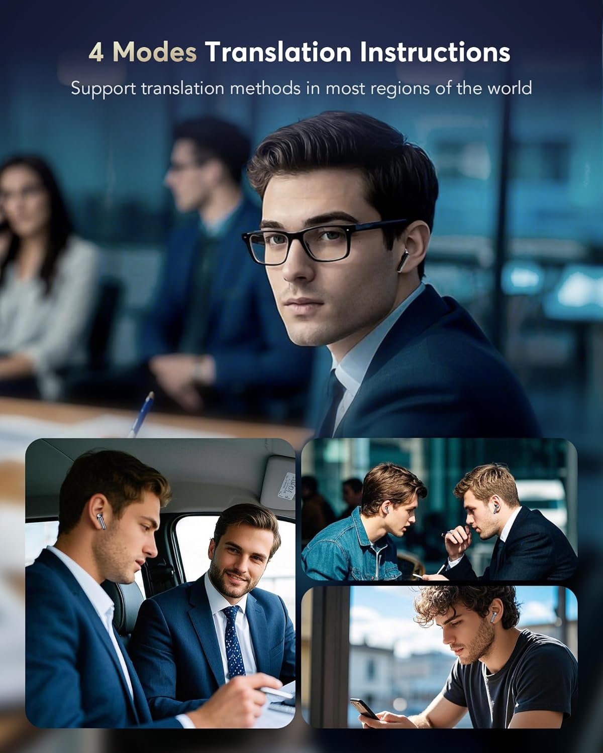 AI Translation Earbuds Real Time,188 Language Translator Earbuds, Audifonos Traductores Inglés Español,3-in-1 Translating Device,Noise Cancelling Translate Ear Buds with for Travel & Business Meetings - Image 4