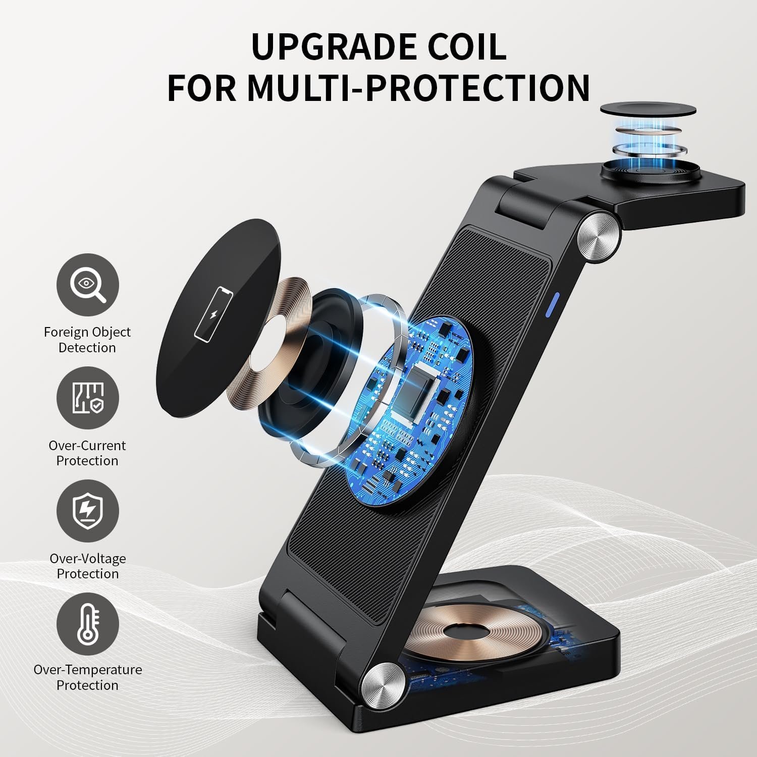 2026 Traveling Wireless Mag-Safe Fast Charging Station,Magnetic 3 in 1 Charger with Light for iPhone 17 16 15 14 13 12 Pro Max Plus,Apple Watch Series & Air pods 4 3 2 Pro-Gifts for Wife & Husband - Image 7