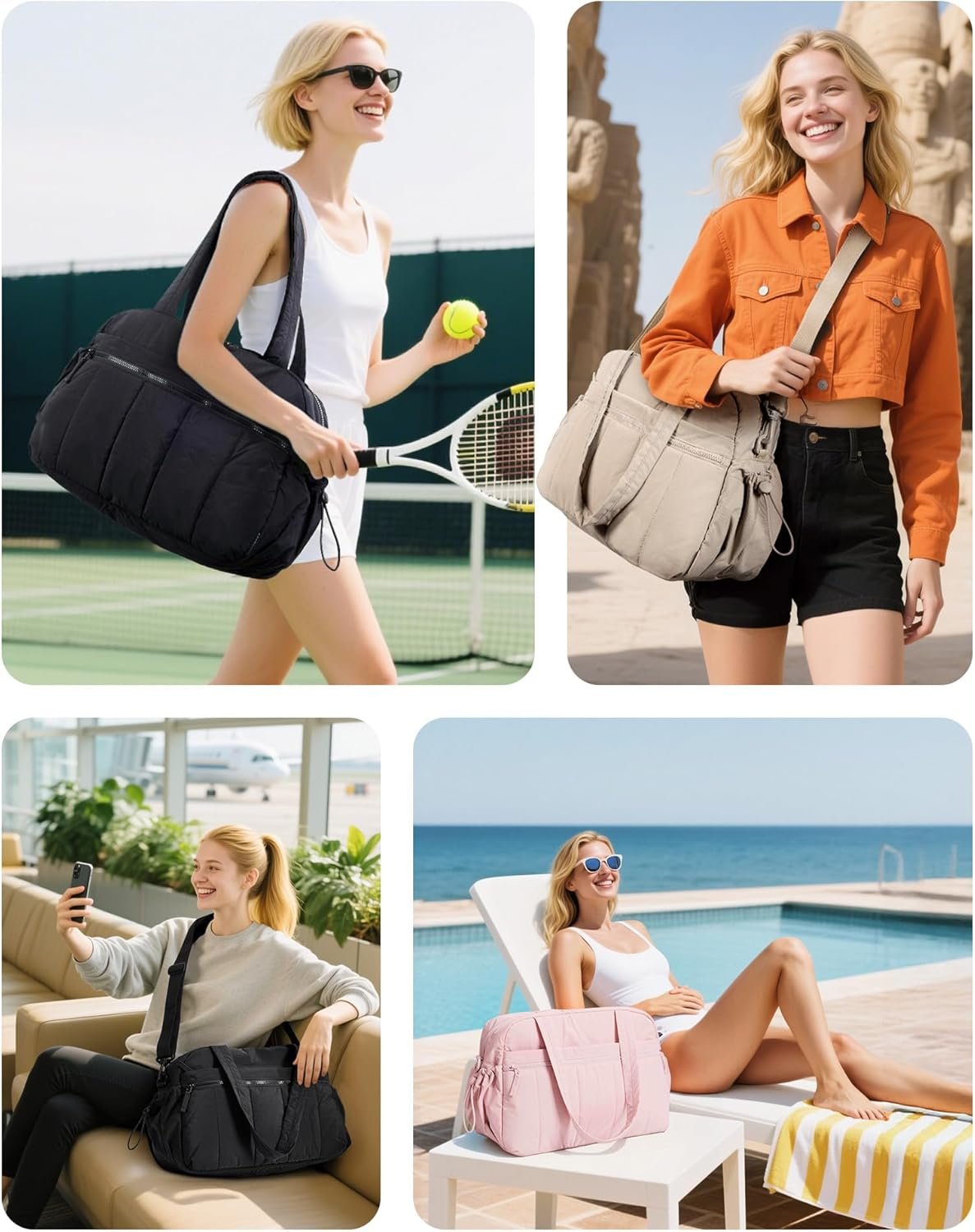 BAGSMART Gym Bag for Women, Duffle Bag for Travel with Wet Pocket, Lightweight Carry on Weekender Duffel, Water Resistant - Image 6