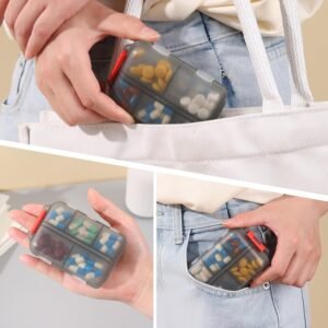 1Pack Travel Pill Organizer – 10 Compartments Pill Case, Compact and Porta...