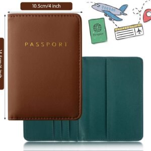 2 Pcs Passport Cover Holder for Travel Waterproof Leather Passport Wallet Case B...