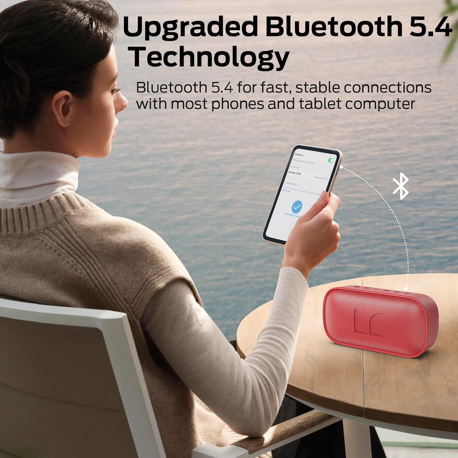 Monster S150 Speaker, Strong Bluetooth 5.4, IPX7 Waterproof Wireless Speaker, Support Sulti-Channel Connection, HD Hands-Free Calling, Compact Design Bluetooth Speakers - Image 3