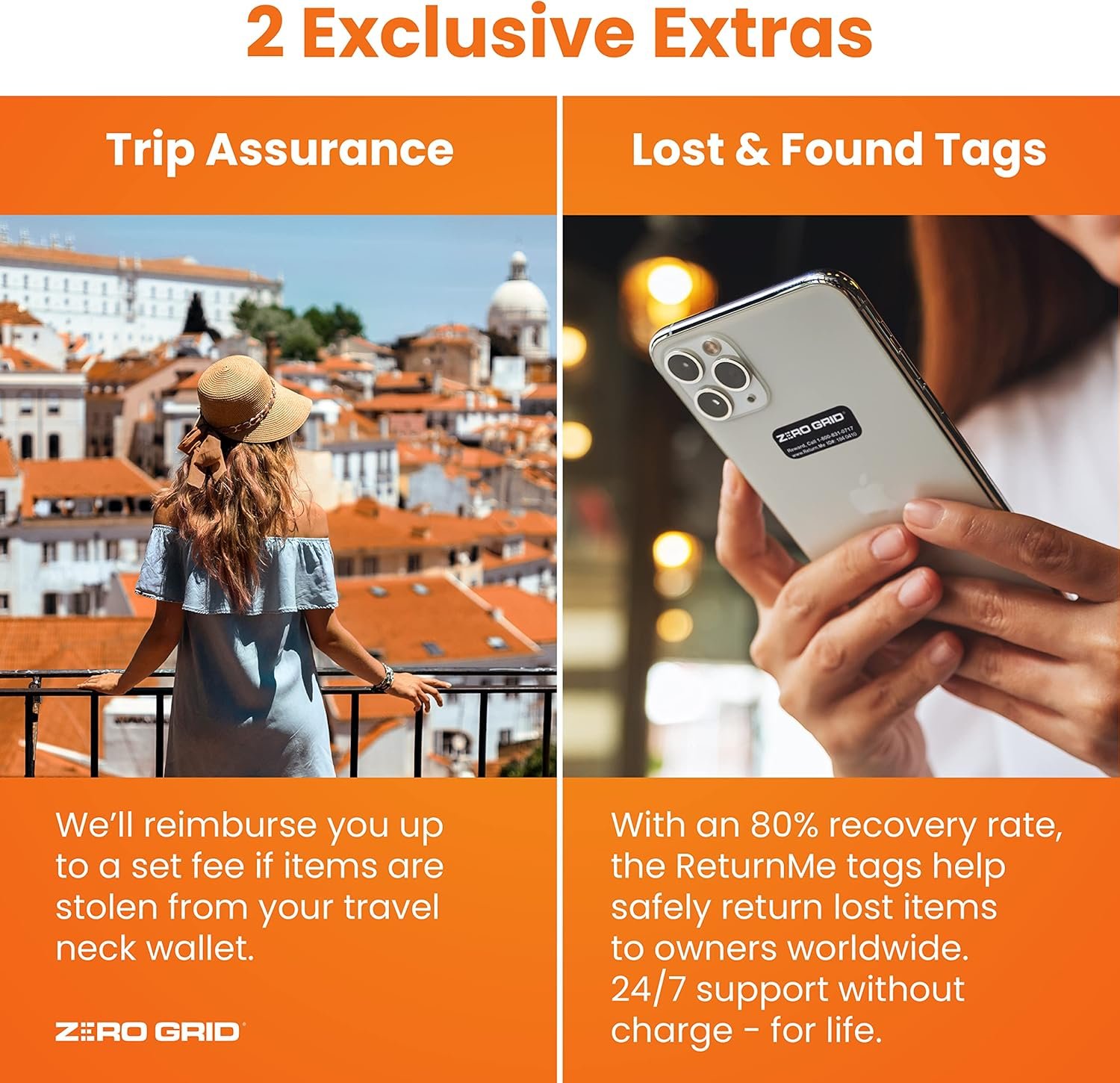 Zero Grid Passport Holder & Travel Wallet with RFID Blocking, Premium Document Organizer for Men & Women, Holds Passports, Cards, Tickets, ID & Cash, Compact Zippered Wallet - Midnight - Image 9