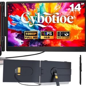 Laptop Screen Extender 0.27″ Ultra-Thin, 14″ FHD 1080P IPS Dual Port...