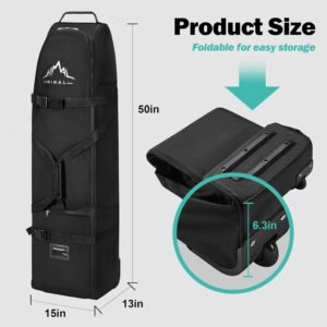 Himal Outdoors Soft-Sided Golf Travel Bag with Wheels – Heavy Duty 600D Po...