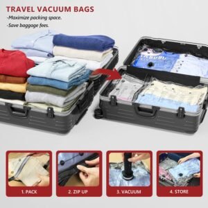 Travel Vacuum Bags for Clothing with Rechargeable Electric Pump, 18 Pack Compres...