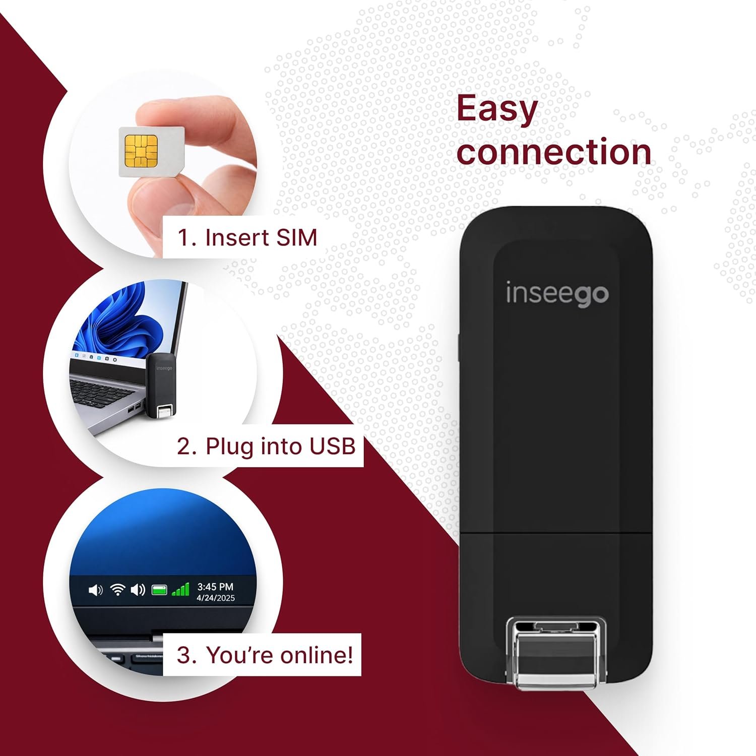 Inseego USB8 Global USB Modem – Portable Unlocked Mobile 4G LTE Modem, High-Speed LTE Performance up to 480 Mbps, for Business Travelers and First Responders - Image 5