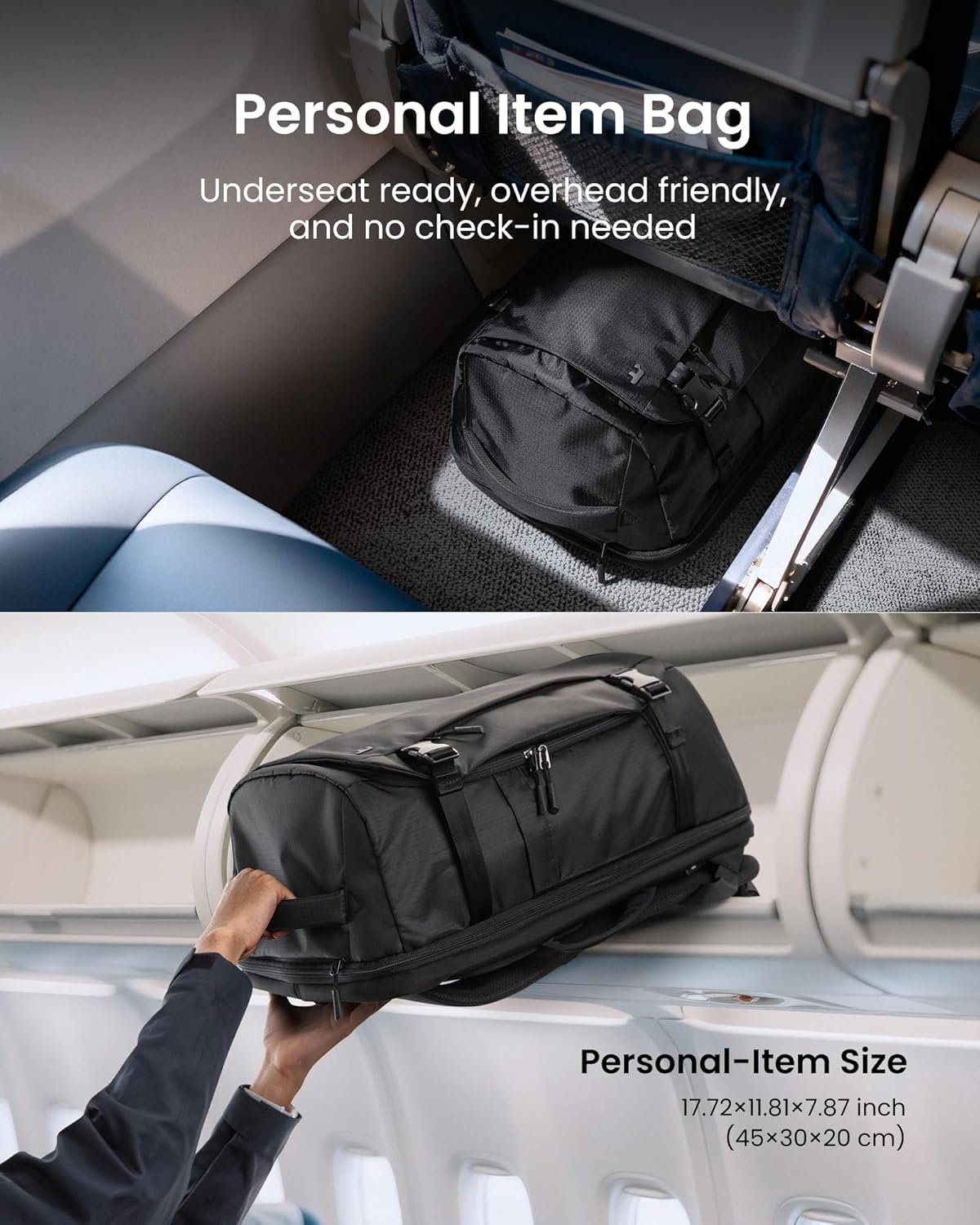 tomtoc Travel Backpack 28L, TSA Friendly Flight Approved Carry-on Luggage, Personal Item Travel Bag, Water-resistant Lightweight Business Rucksack, Durable Bag Fits 16 Inch Laptop - Image 4