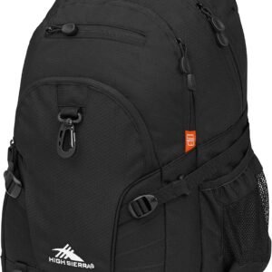 High Sierra Loop Backpack, Travel, or Work Bookbag with tablet sleeve, One Size, Black